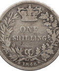 1846 Shilling Victoria Coin Silver GB