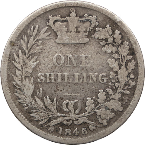 1846 Shilling Victoria Coin Silver GB
