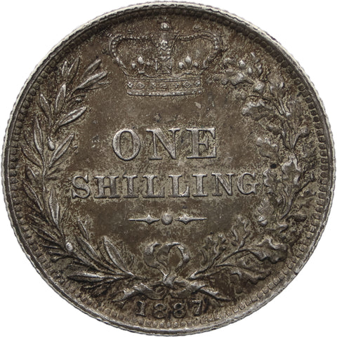 1887 Shilling Victoria Coin Young Head