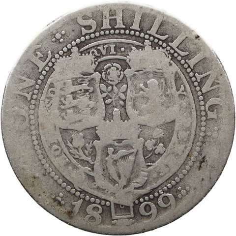 1899 Shilling Victoria Queen Coin GB