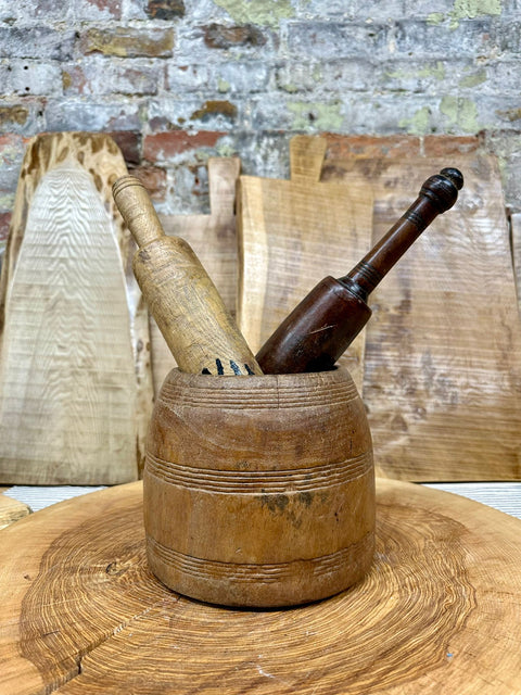 Wooden Vintage Herb Plant Pot Planter / Stationary Desk Tidy / Cutlery Holder C