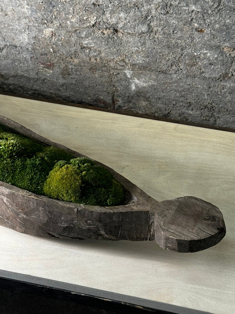 Mokoro Canoe with Preserved Moss Table Display FR56