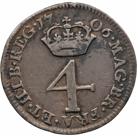 1706 4 Pence Anne Coin Maundy Coinage UK
