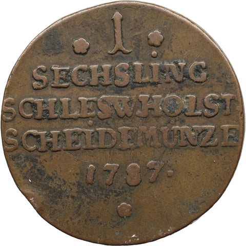 1787 1 Sechsling Duchies of Schleswig and Holstein Christian VII Coin