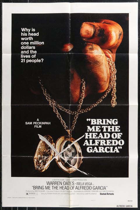 Affiche de film originale américaine (One Sheet) de Bring Me The Head Of Alfredo Garcia (1974)