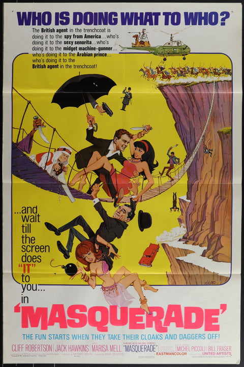 Affiche de film originale américaine (One Sheet) de Masquerade (1965)