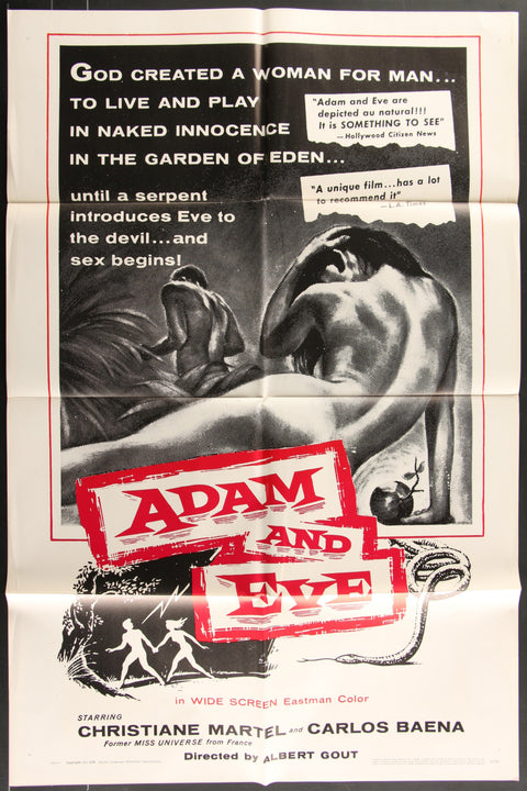 Adam et Ève (1968 RR) Affiche de film originale américaine (One Sheet)