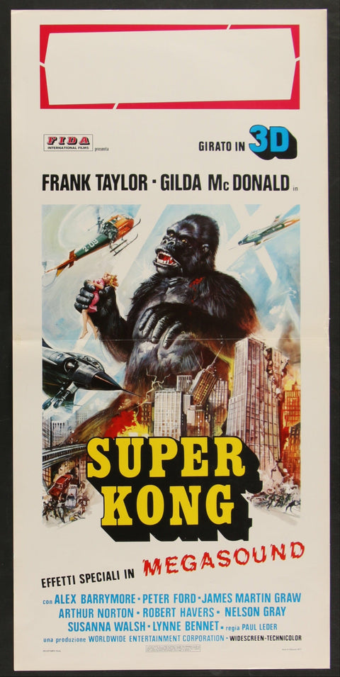 Super Kong (1976) Affiche de film italienne originale.