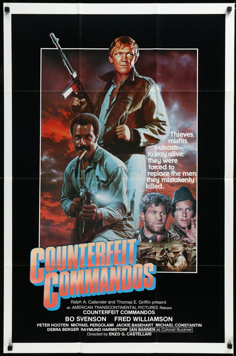 Counterfeit Commandos (Wiederveröffentlichung aus den 1980er Jahren) Originales US-Filmplakat (One Sheet)