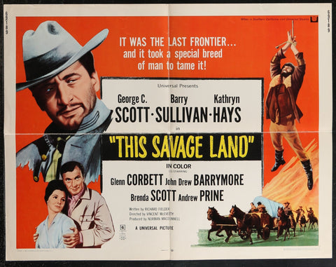 Affiche de film américaine originale de format demi-feuille pour le film This Savage Land (1969)
