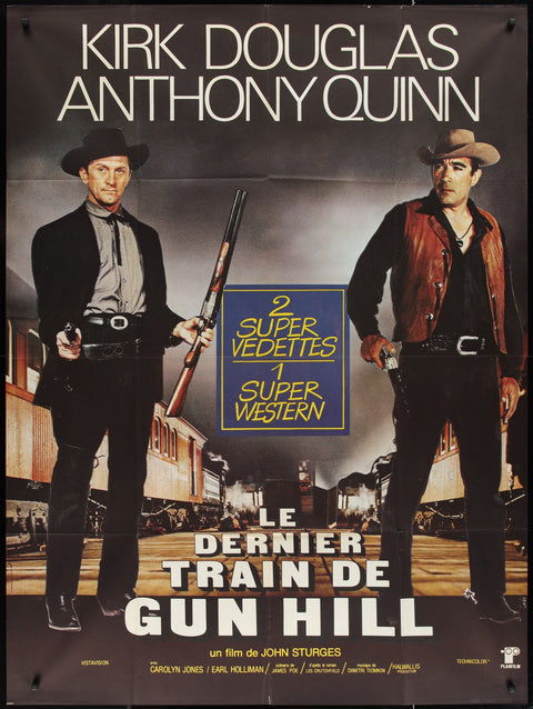 Affiche de film originale française grand format de The Last Train From Gun Hill (années 1970)