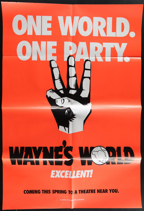 Affiche de film originale américaine (One Sheet) de Wayne's World (1992)