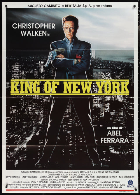 Affiche de film italienne originale à un panneau pour King Of New York (1991)