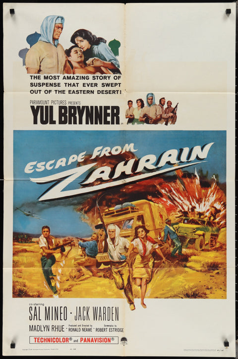 Flucht aus Zahrain (1962) Original US-Filmplakat (One Sheet)