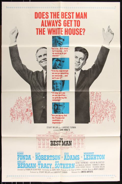 Affiche de film originale américaine (One Sheet) du film The Best Man (1964)
