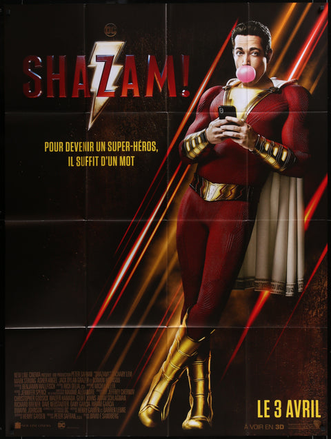 Affiche de film originale française à un panneau pour Shazam (2019)