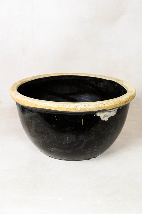 Wabi Sabi Antique Dark Glazed Terracotta Bowl Small- 86.1
