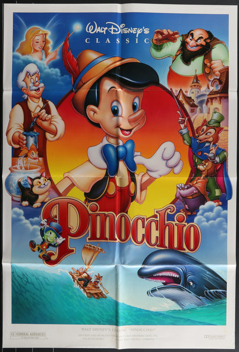 Affiche de film originale américaine (One Sheet) de Pinocchio (1992)