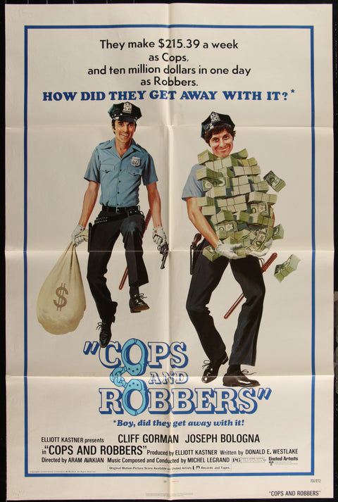 Affiche de film originale américaine (One Sheet) du film Cops And Robbers (1973)