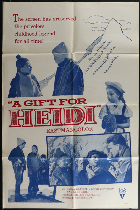 A Gift For Heidi (1962) Affiche de film originale américaine (One Sheet)