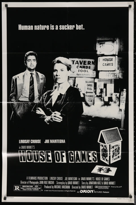 Affiche de film originale américaine (One Sheet) du film House Of Games (1987)