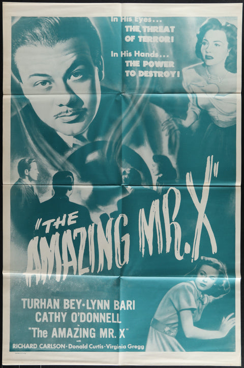 Affiche de film originale américaine (format unique) du film The Amazing Mr. X (réédition des années 1950)