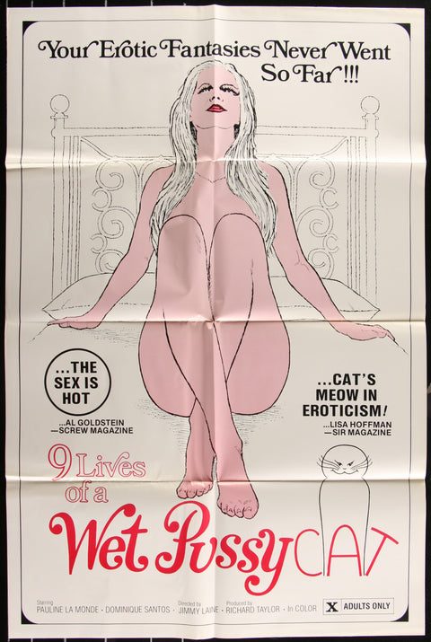 Affiche de film originale américaine (One Sheet) du film 9 vies d'une chatte mouillée (1976)