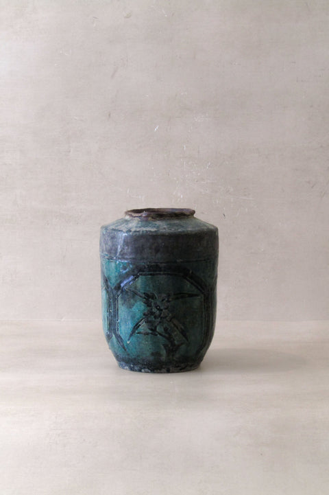 Vintage Emerald Green Pot - No 4