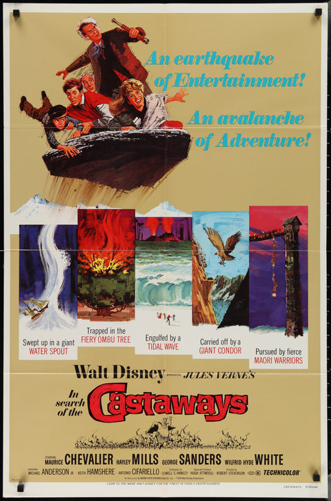 Affiche de film originale américaine (One Sheet) du film Castaways (réédition de 1978)