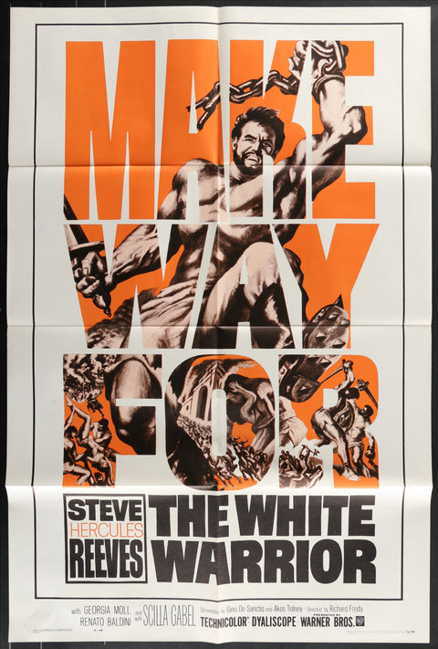 Affiche de film originale américaine (One Sheet) du film Le Guerrier Blanc (1961)