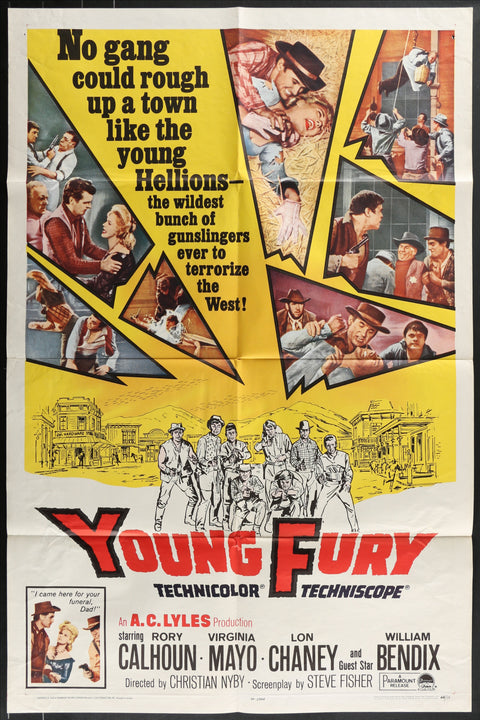 Affiche de film originale américaine (One Sheet) du film Young Fury (1965)