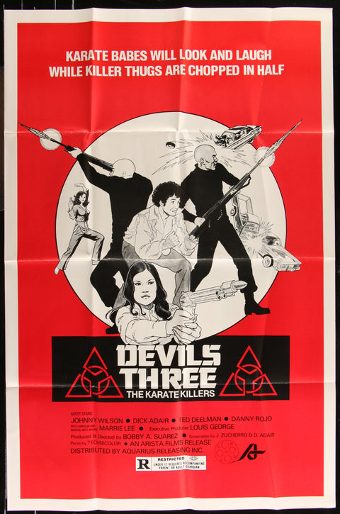 Devil's Three: The Karate Killers (1980) Affiche de film originale américaine (format One Sheet)