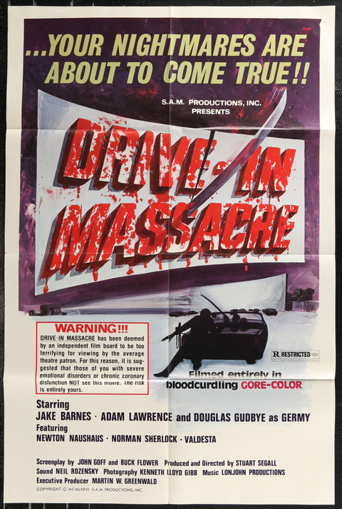 Affiche de film originale américaine (One Sheet) du film Drive-In Massacre (1976)