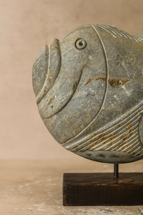 Steinfischskulptur – Simbabwe – 97,1