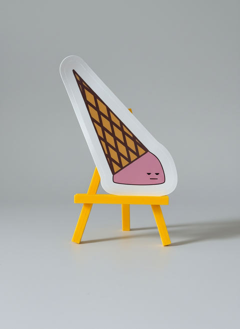 Fallen Ice Cream Sticker | Cute Sad Vinyl Laptop Sticker