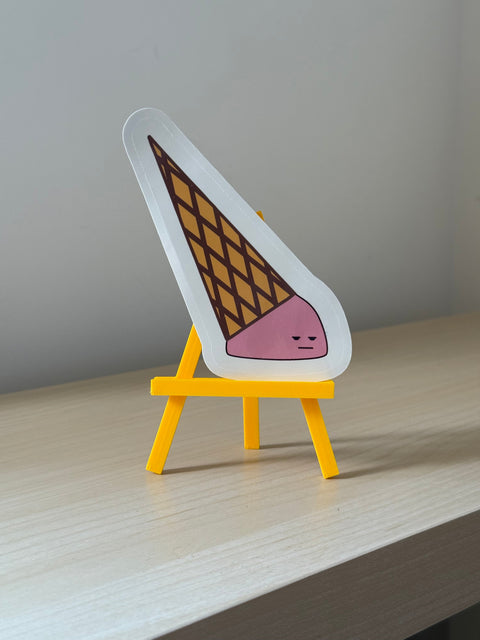 Fallen Ice Cream Sticker | Cute Sad Vinyl Laptop Sticker