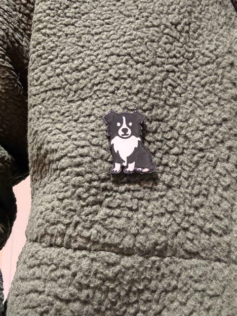 Border Collie Pin Badge | 3D Printed Dog Pin | Collie Lover Gift
