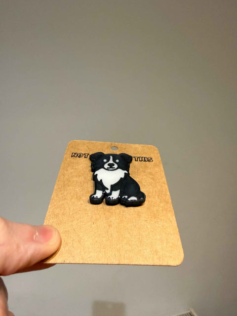 Border Collie Pin Badge | 3D Printed Dog Pin | Collie Lover Gift