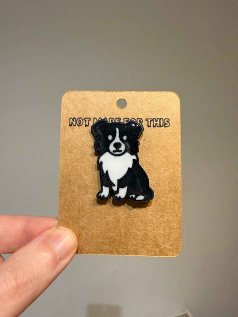 Border Collie Pin Badge | 3D Printed Dog Pin | Collie Lover Gift