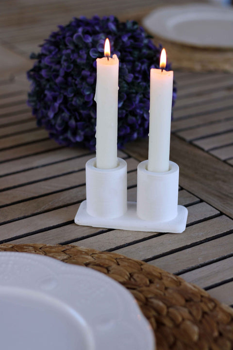 WHITE CONCRETE CANDLE HOLDER