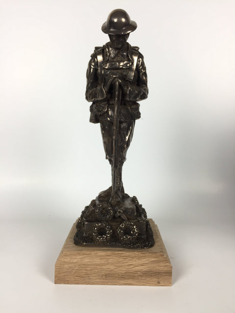 First World War Remembrance Tommy Cold Cast Bronze Military Statue Sculpture.