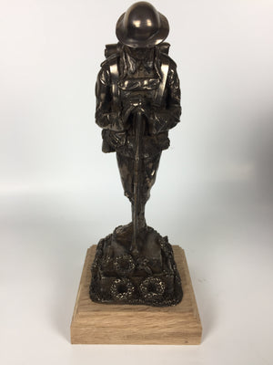 First World War Remembrance Tommy Cold Cast Bronze Military Statue Sculpture.