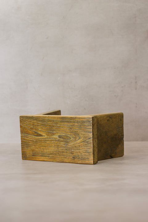 Vintage Rustic Square Elm Wood Stool - Small - No 6