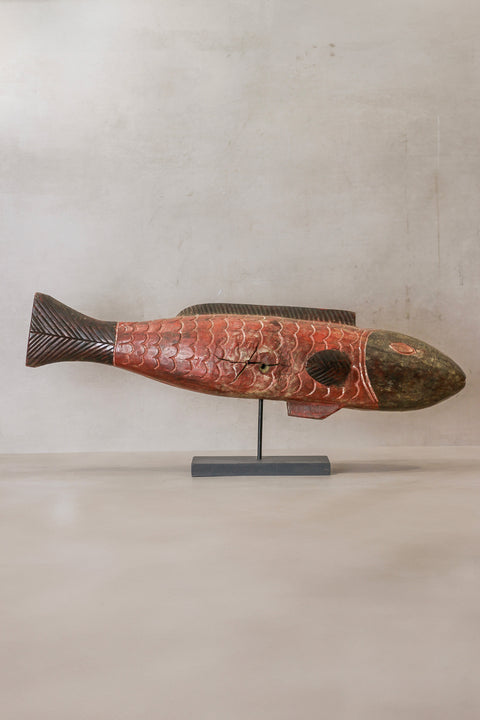 Gros poisson-marionnette Bozo - Mali - Rouge