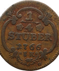 1766 IK ¼ Stüber Archbishopric of Cologne Maximilian Frederick Coin