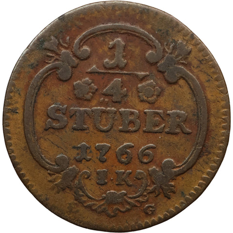 1766 IK ¼ Stüber Archbishopric of Cologne Maximilian Frederick Coin
