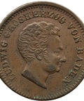 1828 1 Kreuzer Duchy of Baden Coin Louis I Germany