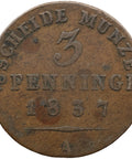 1837 A 3 Pfennigs Kingdom of Prussia Coin Frederick William III Berlin