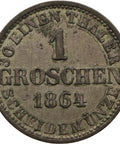 1864 B 1 Groschen Kingdom of Hannover Coin Germany George V