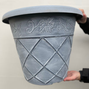 Shabby Chic Washed Planter - Light Blue